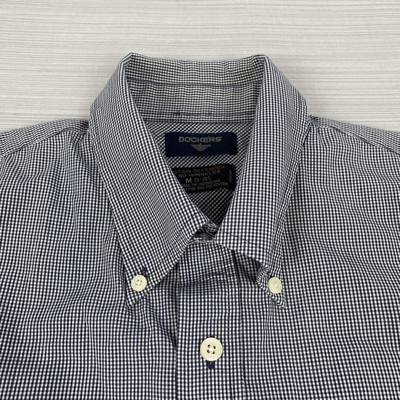 Dockers Mens‎ Medium Shirts Black And Green Button-Down Short Sleeve - Picture 4 of 15